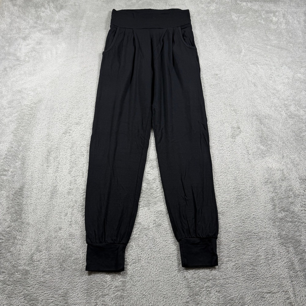 Ava‎ Sky Fighting Eel Jogger Pants Women XS Black Pleated High Waist Hawaii